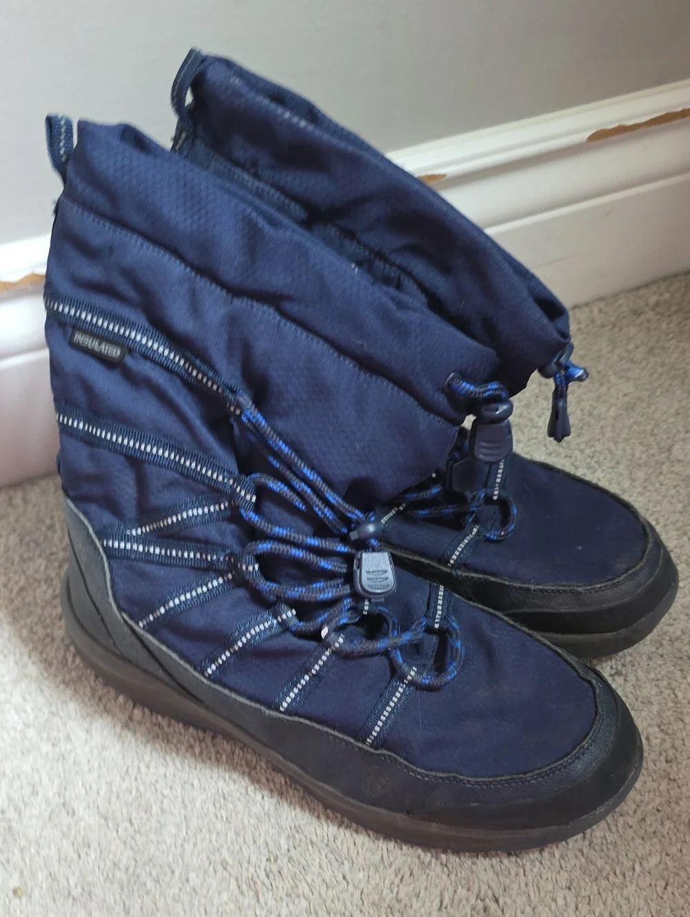 Boys Navy Winter Snow Boots
